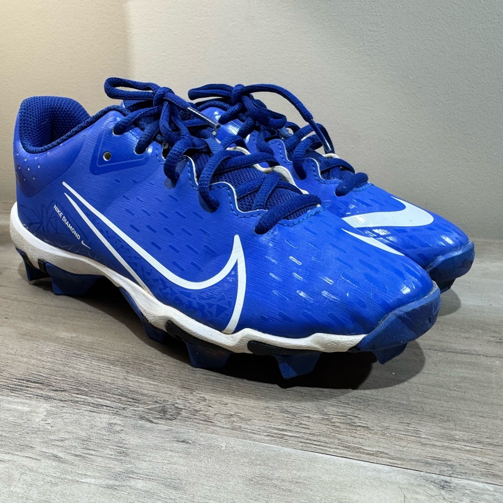 Nike Hyperdiamond 4 Keystone Molded Softball Cleats Royal Blue White SZ 3.5Y